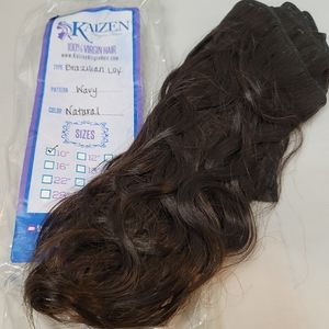 NEW Kaizen Virgin Hair Brazilian LUX natural color pattern wavy length 10"